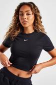Nike Sportswear Essential Slim Cropped T-Shirt Kadın Slim Fit Crop Tişört Siyah