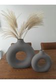 3Decor Halka Bohem Vazo 2'Li Dekoratif Donut Vase