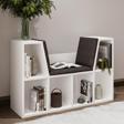 Livora Minderli Kitaplık - Oturma Alanlı 103 cm Minimalist Tasarım