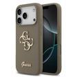 Guess İphone 17 Pro Uyumlu Kılıf Orjinal Lisanslı Grained Yazı Logolu Kapak Kahverengi