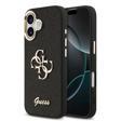 Guess İphone 17 Uyumlu Kılıf Lisanslı 4G Büyük Metal Kamera Çerçeveli Ve Logolu Glitter Kapak Siyah