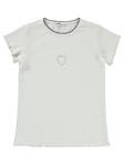 Civil Girls Kalp Baskılı 6-9 Yaş Tişört - Ekru8-9 Yaş