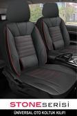 Store Ssangyong Actyon Sports A200 Sxdi 2.0 4X4 6/At 2010 Uyumlu Deri Stone Oto Kılıfı Tam Set Kırmızı