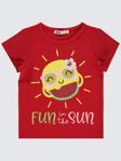 Civil Girls Güneş Baskılı 2-5 Yaş Tişört - Kırmızı2-3 Yaş