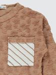 Civil Boys Yıldız Baskılı Çizgili Cepli 2-5 Yaş Sweatshirt - Kahverengi2-3 Yaş