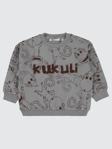 Civil Boys Empirme Kukuli Baskılı 2-5 Yaş Sweatshirt - Gri2-3 Yaş