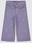 Civil Girls Çiçek Nakışlı 2-5 Yaş Pantolon - Lila5-6 Yaş
