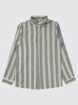 Civil Boys Çizgili Yelken Nakışlı 10-13 Yaş Gömlek - Gri12-13 Yaş