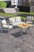 Sierra 2+1+1 Metal İskeletli Suya Dayanıklı Bahçe Balkon Mobilya Takımı Cafe, Salon Koltuk Takımı