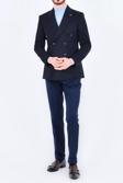 Modern Slim Fit Dar Kesim Kruvaze Erkek Viskon Ceket-KAV5251W