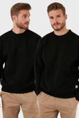 Buratti Okul Kıyafeti Regular Fit Bisiklet Yaka Şardonlu 2'li Paket Erkek Sweat 5905255S2 SİYAH-SİYAH