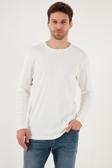 Buratti Pamuklu Slim Fit Bisiklet Yaka Basic Erkek Sweat 59050741 EKRU