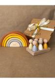 Tiny Wood İsme Özel Waldorf 6 Parçalı Gökkuşağı Ve 6’Lı Peg Bebek Tabla Seti – Eğitici Ahşap Oyuncak