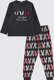 Civil Girls Büyük Tavşan Empirme 10-13 Yaş Pijama Takımı - Gri10-11 Yaş
