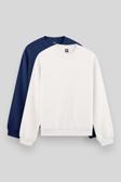 Standart Fit Basic O Yaka 2li Paket Ekru-Parlament Erkek Sweatshirt - 88053