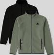 Standart Kalıp Dik Yaka 2li Paket Siyah-Çağla Erkek Polar Sweatshirt - 87992