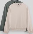 Standart Fit Basic O Yaka 2li Paket Bej-Çağla Erkek Sweatshirt - 88053