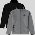 Standart Kalıp Dik Yaka 2li Paket Siyah-Gri Melanj Erkek Polar Sweatshirt - 87992