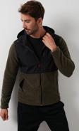Buratti Kapüşonlu Dik Yaka Şardonlu Slim Fit Erkek Sweat 5655268 SİYAH-HAKİ