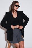 Lela Relaxed Fit Mono Yaka Cepli Blazer Bayan Ceket 611BC00132 SİYAH