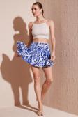 Lela Desenli Slim Fit Mini Bayan Şort Etek 5869020 SAKS