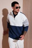 Buratti Renk Bloklu Regular Fit Yarım Fermuarlı Dik Yaka Erkek Sweat 5905719 İNDİGO