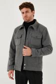 Buratti Slim Fit Ceket Yaka Astarlı Kaşe Erkek Kaban 58400347 AÇIK GRİ
