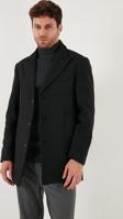 Buratti Slim Fit Apaş Yaka Astarlı Kaşe Erkek Kaban 584K1217 FÜME