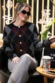 Lela Regular Fit Bisiklet Yaka Baklava Desenli Düğmeli Crop Bayan Hırka 4615570 SİYAH