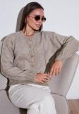 Lela Premium Regular Fit Bisiklet Yaka Yumuşak Dokulu Bayan Hırka 680HI00147 VİZON