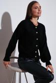 Lela Premium Regular Fit Bisiklet Yaka Yumuşak Dokulu Bayan Hırka 680HI00147 SİYAH