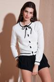 Lela Premium Fitted Fit Bağlamalı Yaka Düğmeli Triko Bayan Hırka 680HI002408 EKRU