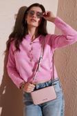 Lela Premium Regular Fit Bisiklet Yaka Düğmeli Dokulu Triko Bayan Hırka 680HI00337 Şeker Pembe