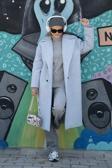 Lela Oversize Fit Mono Yaka Düğmeli Buklet Uzun Kaşe Bayan Kaban 6810236 BEBE MAVİ