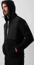 Buratti Kapüşonlu Dik Yaka Şardonlu Slim Fit Erkek Sweat 5655268 SİYAH-SİYAH