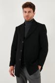 Buratti Slim Fit Apaş Yaka Astarlı Kaşe Erkek Kaban 584K1217 SİYAH