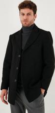 Buratti Slim Fit Apaş Yaka Astarlı Kaşe Erkek Kaban 584K1217 SİYAH