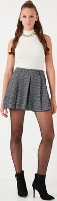 Lela Desenli Pamuklu Kışlık Mini Bayan Şort Etek 611SR0046 SİYAH