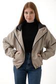 Spor Kadın Kapüşonlu Su ve Rüzgar Geçirmez Cepli İçi Astarlı Oversize Mevsimlik Yağmurluk