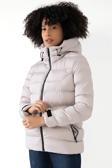 Spor Kadın Kapüşonlu Polarlı Su Geçirmez Rüzgara Dayanıklı Mont & Kaban & Parka
