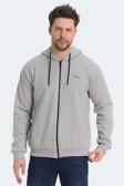 Slazenger KOZZAX Erkek Fermuarlı Kapüşonlu Cepli Gri Sweatshirt