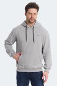 Slazenger KICKSON Erkek Kapüşonlu Cepli Gri Sweatshirt