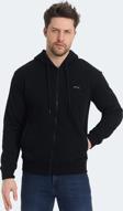 Slazenger KOZZAX Erkek Fermuarlı Kapüşonlu Cepli Siyah Sweatshirt
