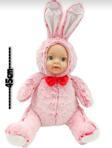 Berattoys 45 Cm Peluş Bebek Gerçek Yüzlü Tavşan Bebek Peluş Tavşan Peluş Oyuncak Uyku Arkadaşı