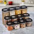 Ceronni Bonny Erzak Saklama Kabı 12Li Set 1,8 Lt 1 Lt 600 ml Siyah