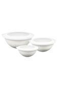Ceronni Lunar Kapaklı Kase 3Lü Set 3Lt 2Lt 1Lt Beyaz