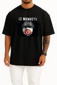 Oversize Monkeys Series And Season Folder İcons, 12 Monkeys Göğüs Tasarımlı Unisex T-Shirt