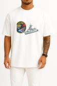 Oversize F495 Tcg Gediz Ve Peç Göğüs Tasarımlı Unisex T-Shirt