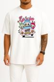 Oversize Labubu Göğüs Tasarımlı Unisex T-Shirt