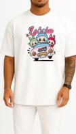 Oversize Labubu Göğüs Tasarımlı Unisex T-Shirt